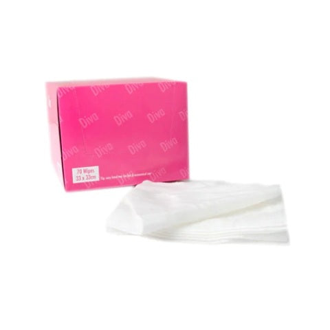 Diva Facial Wipes Large 33CM x 33CM Wipes 70 Pack