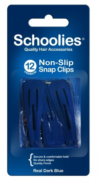 Schoolies Snap Clips Non Slip Real Dark Blue 12 Pack
