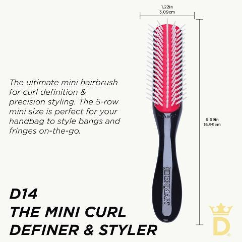 Denman D14 5 Row Mini Handbag Brush Classic