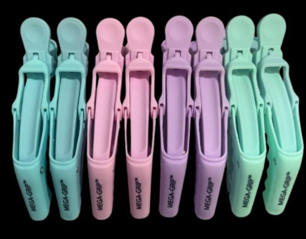Salon Concepts Mega Grip Pastels 24 Pack Crocodile Sectioning Clips Only Slip Resistant