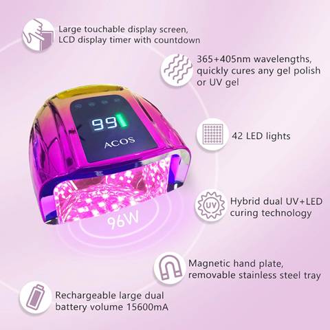 Acos Rainbow Hybrid Pro cure Led lamp 96 Watt Acos