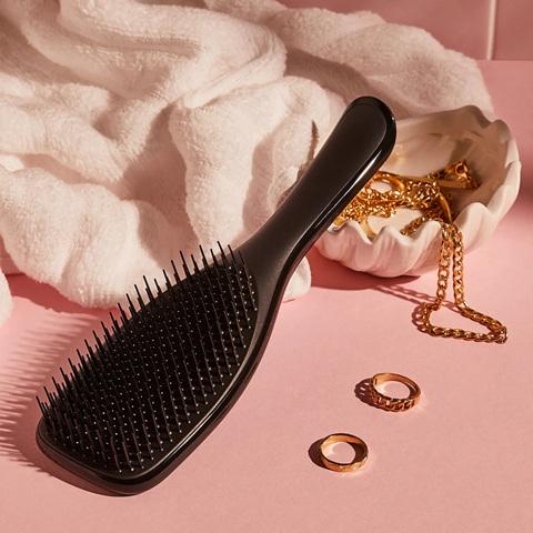 Tangle Teezer Black Large Straight Curly Professional Detangling Hair Brush With Handle