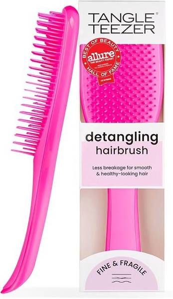 Tangle Teezer Runway Pink Straight Curly Professional Detangling Hair Brush With Handle Tangle Teezer