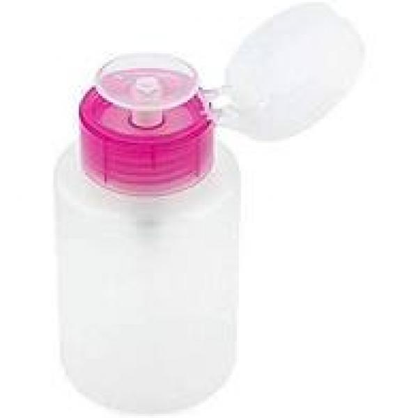 Pump Bottle White With Pink Lid For Nail Polish Remover. Finishing Touch Body Hair And Beauty Supplies
