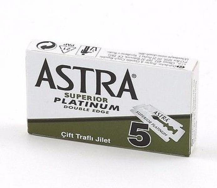 Astra Superior Platinum Double Edged Blades Green - One Pack Contains 5 Blades