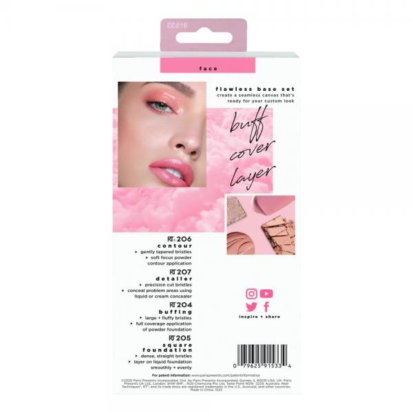 Real Techniques RT 91533 Flawless Base Brush Set Four Pieces With Holder Real Techniques