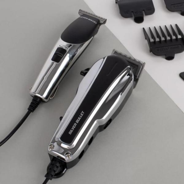 Silver Bullet Dynamic Duo Clipper And Trimmer Chrome And Black Silver Bullet
