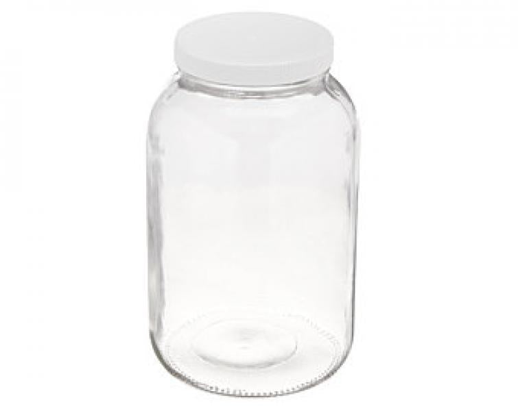 Manicurist Sterilizing Glass Jar Clear With White Plastic Lid 125ML. Hawley