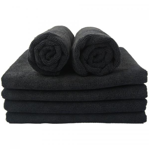AST Black Towels Bleach And Chemical Resistant 10 Per Pack Finishing Touch Wangaratta