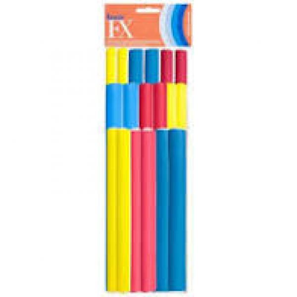 Flexible Rollers Foam Assorted Colors Long 10 Packet 23cm x 1cm Round Finishing Touch Wangaratta