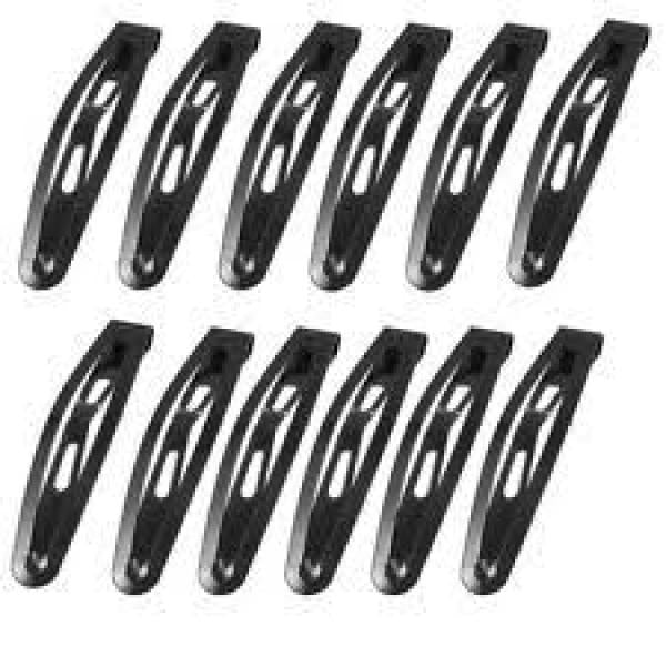 Finishing Touch Wangaratta Black Hair Clips Snap Type 7.7CM Long Pack Of Twelve Finishing Touch Wangaratta