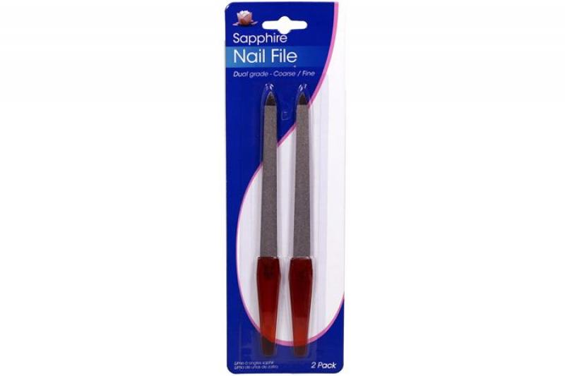 Sapphire Nail Files Coarse Fine 17CM Two Pack Sapphire