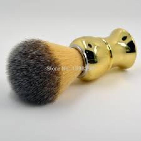 Ftw Shaving Brush Golden Handle With Two Tone Bristle Finishing Touch Wangaratta