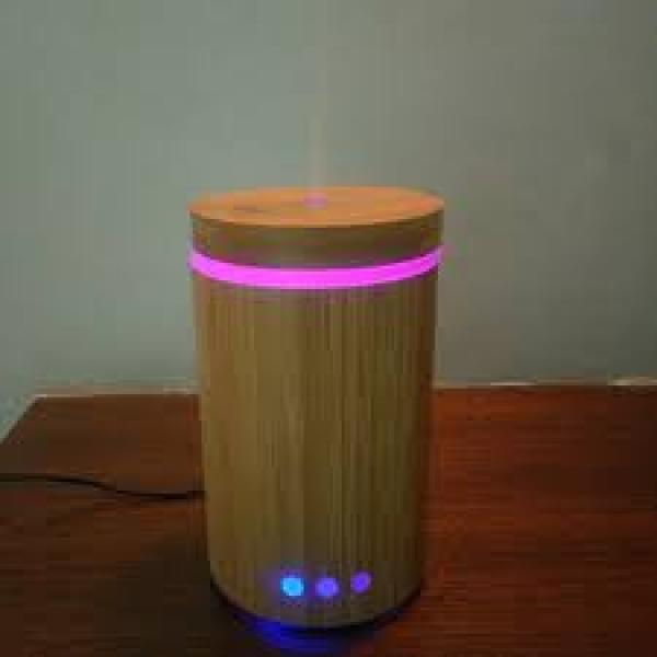 Electric Bamboo Aroma Diffuser Round Ultrasonic Color Changing LED Finishing Touch Wangaratta