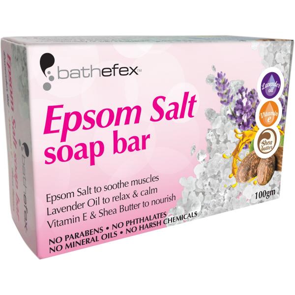 Bathefex Epsom Salt Lavender And Shea Butter Soap Bar 100GM Chemcorp