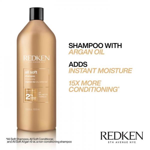 Redken All Soft Moisturising Hydrating Shampoo 1000ML Redken