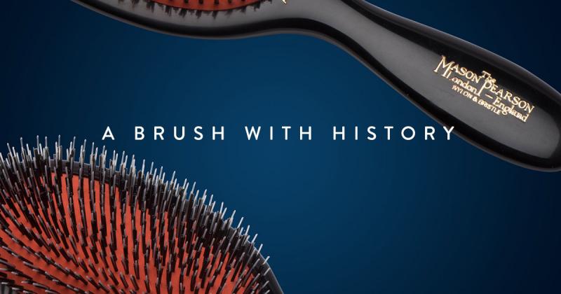 Mason & Pearson B3 Handy Pure Bristle Dark Ruby Brush Including Cleaner Mason And Pearson