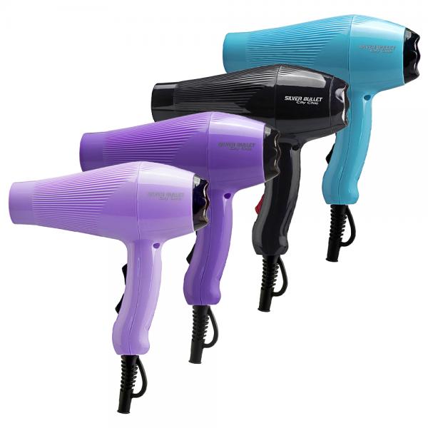 Silver Bullet City Chic Hair Dryer Pink, Black, Aqua 2000 Watts 3 Heat 2 Speed 2 Nozzles