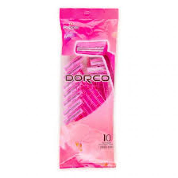 Razors Disposable Dorco Pink Twin Blade Pack Of 10. Finishing Touch Body Hair And Beauty Supplies