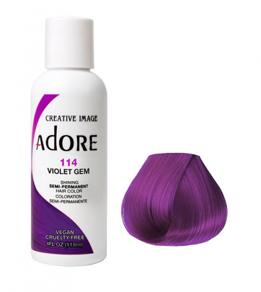 Adore Plus Semi Permanent Hair Colour Violet Gem 118ML Adore