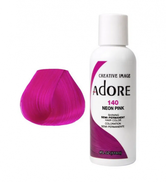 Adore Plus Semi Permanent Hair Colour Neon Pink 118ML Adore