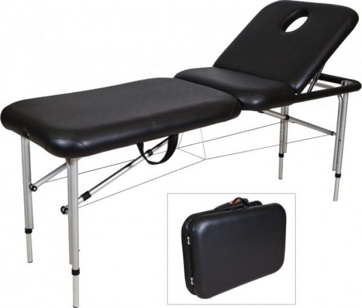 Portable Massage Bed Aluminium Black Joiken