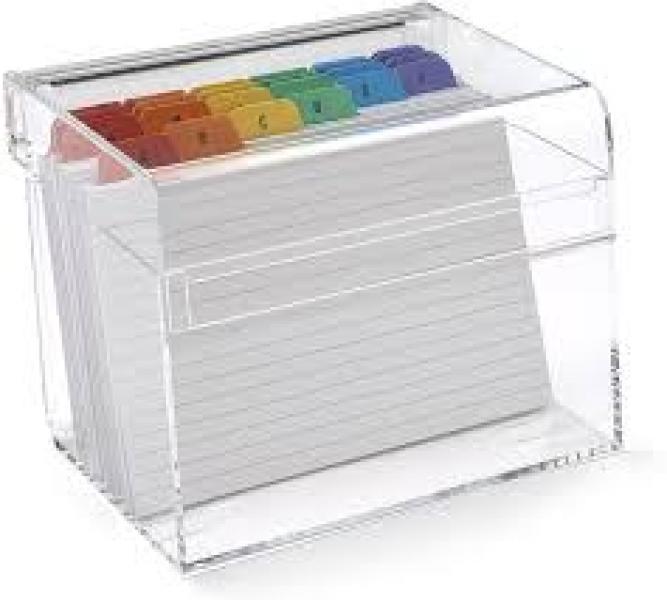 Client Record Cards Box Clear Perspex Beautopia