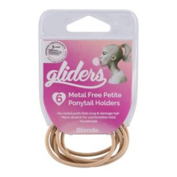 Gliders Ponytail Holders Petite Metal Free Assorted Colors 6 Pieces Gliders