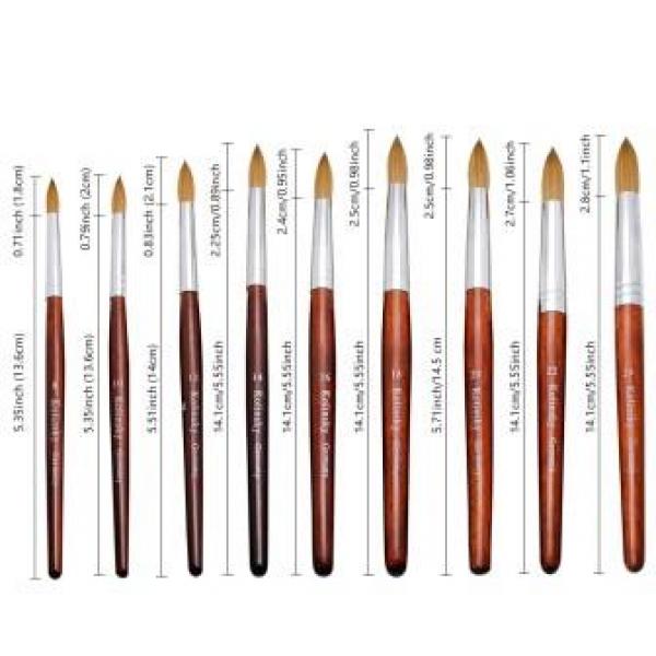 Indiana Nails Acrylic Brush Germany Kolinsky Oval Form Size 24 Pure Sable Brush Indiana Nails