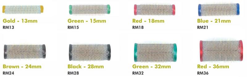 Sibel Mesh Rollers Silver Or Gold 13MM 12 Packet RM13