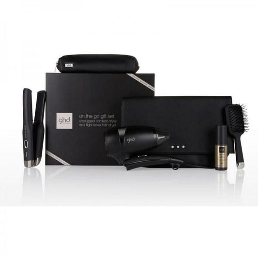 Ghd On The Go Gift Set Includes Straightening Iron CORDLESS With Flight Travel Dryer Ghd