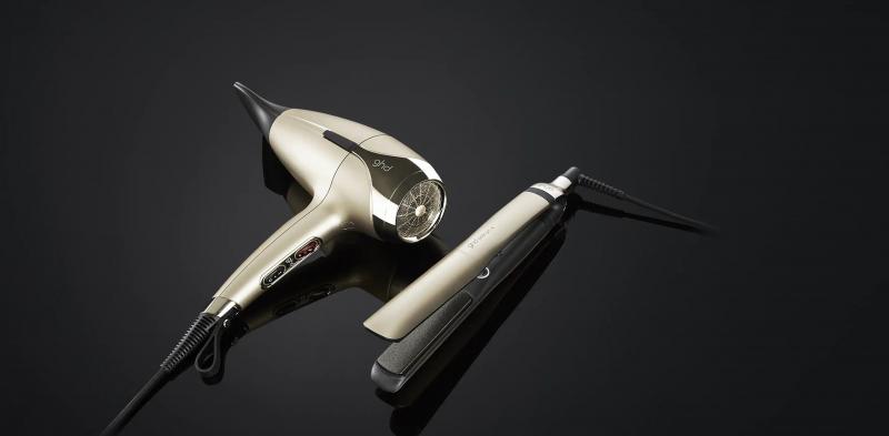 Ghd Delux Set Includes Platinum + Iron And Helios Dryer Champagne In Red Luxury Deluxe Gift Set Ghd
