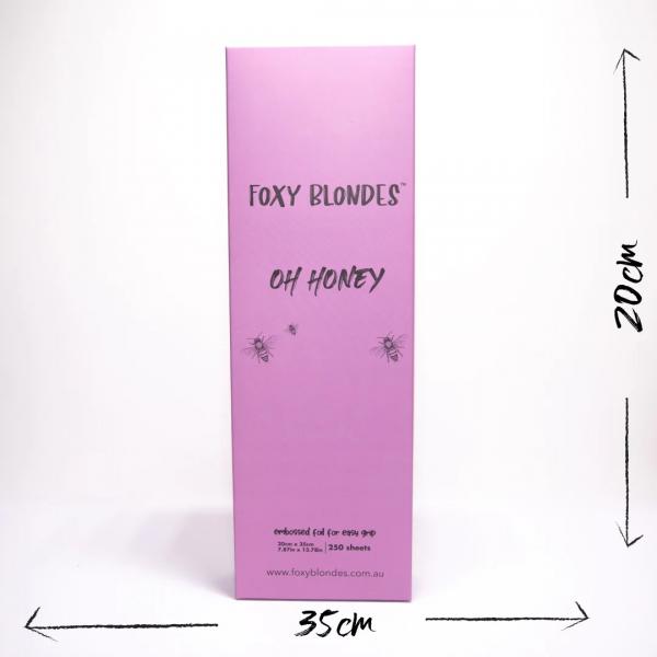 Foxy Blondes Oh Honey Extra Wide Foil Flat Box Pre Cut 250 Sheets 20CM x 35CM Foxy Blondes