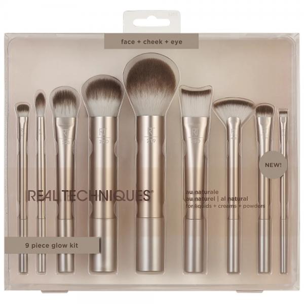 Real Techniques RT 04266 Glow Brush Kit Nine Pieces Real Techniques