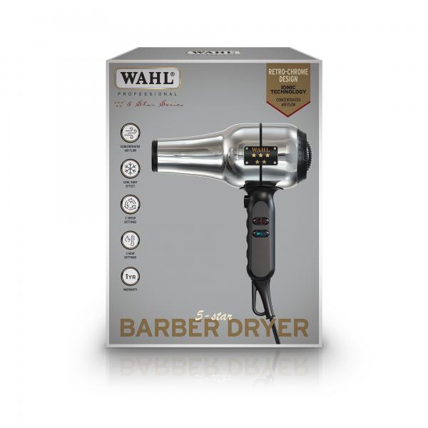 Wahl Dryer Barber Dry Retro Chrome Design Ionic With Cold Shot