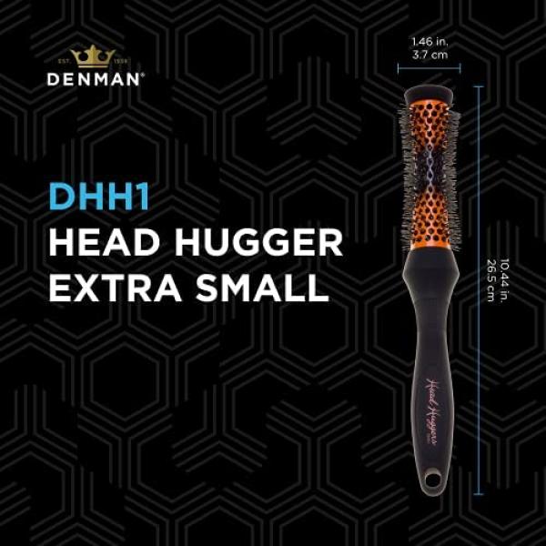 Denman Head Hugger 25MM Brush Round Orange And Black Denman