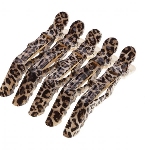 Finishing Touch Alligator Clips Leopard Print Pack Of Five Finishing Touch Wangaratta