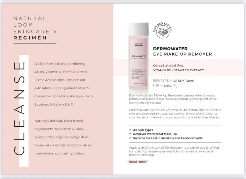 Natural Look Dermowater Eye Make Up Remover 200ML Natural Look