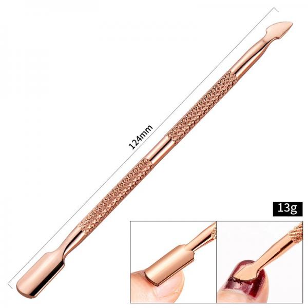 Indiana Nails Cuticle Pusher & Cleaner Double Ended Stainless Steel Rose Gold Indiana Nails