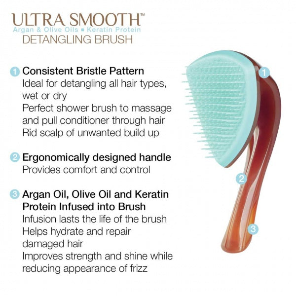 Cricket Ultra Smooth Detangling Brush With Argan, Olive Oils And Keratin Protein