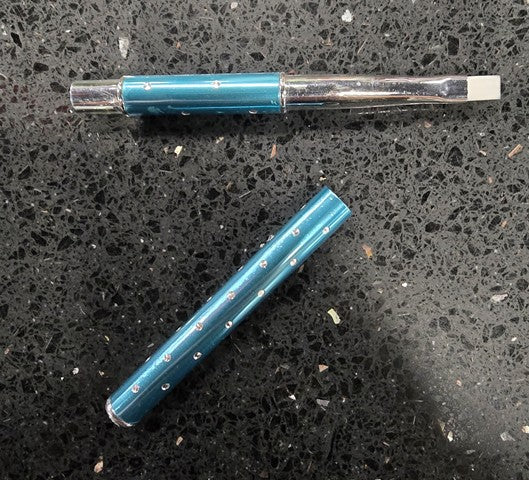 IN Gel Brush Size Number 6 Metal Large Diamante Blue