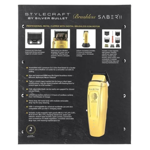 Silver Bullet Stylecraft Brushless Cordless SABER Clipper