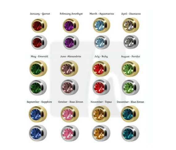 Caflon Gold Birthstone June Alexandrite Crystal Earrings Surgical Steel Cassette Caflon
