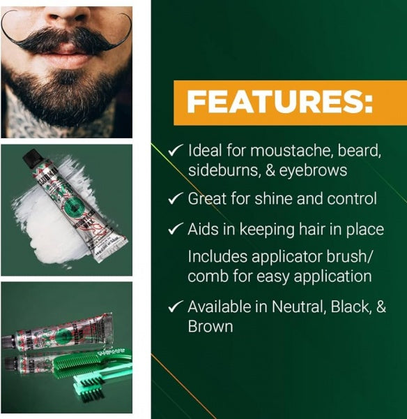 Clubman Pinaud Moustache Wax With Brush Comb 14GM Clubman