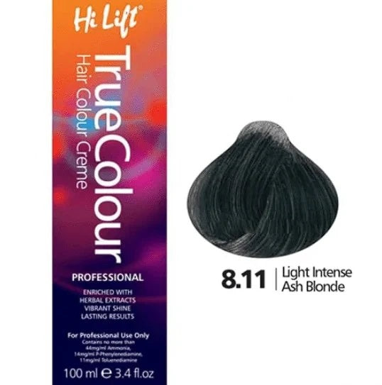 Hi Lift True Colour 8.11 Light Intense Ash Blonde 100ML Hi Lift