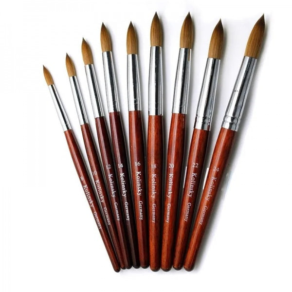 Indiana Nails Acrylic Brush Germany Kolinsky Oval Form Size 18 Pure Sable Brush Indiana Nails