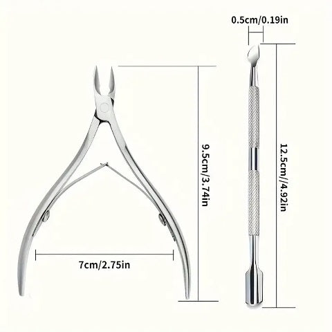 Indiana Nails Cuticle Pusher And Nipper 6MM Closed Jaw Duo Indiana Nails