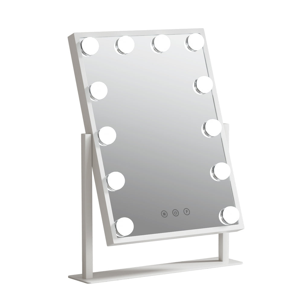 Embellir Makeup Mirror 30x41cm Hollywood Vanity with LED Light Rotation Tabletop Finishing Touch Body Hair And Beauty Supplies