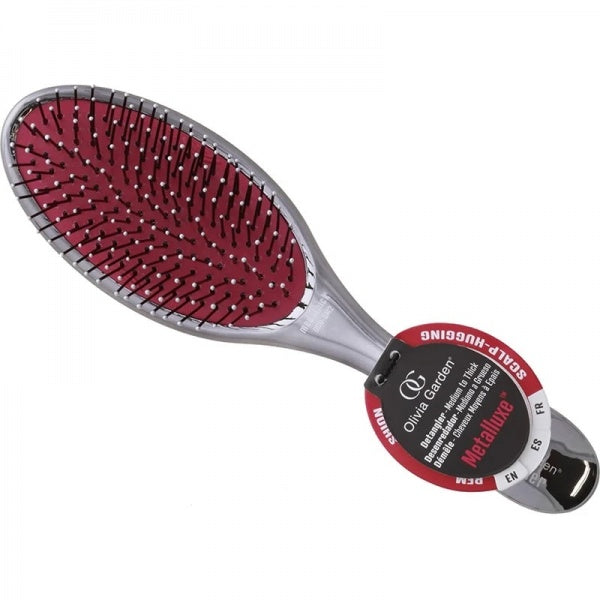 Olivia Garden Metalluxe Chrome Detangler Medium Thick Paddle Brush Olivia Garden