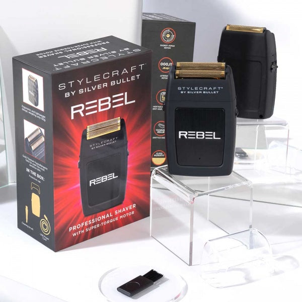 Silver Bullet Stylecraft Rebel Black Foil Shaver Cordless Silver Bullet